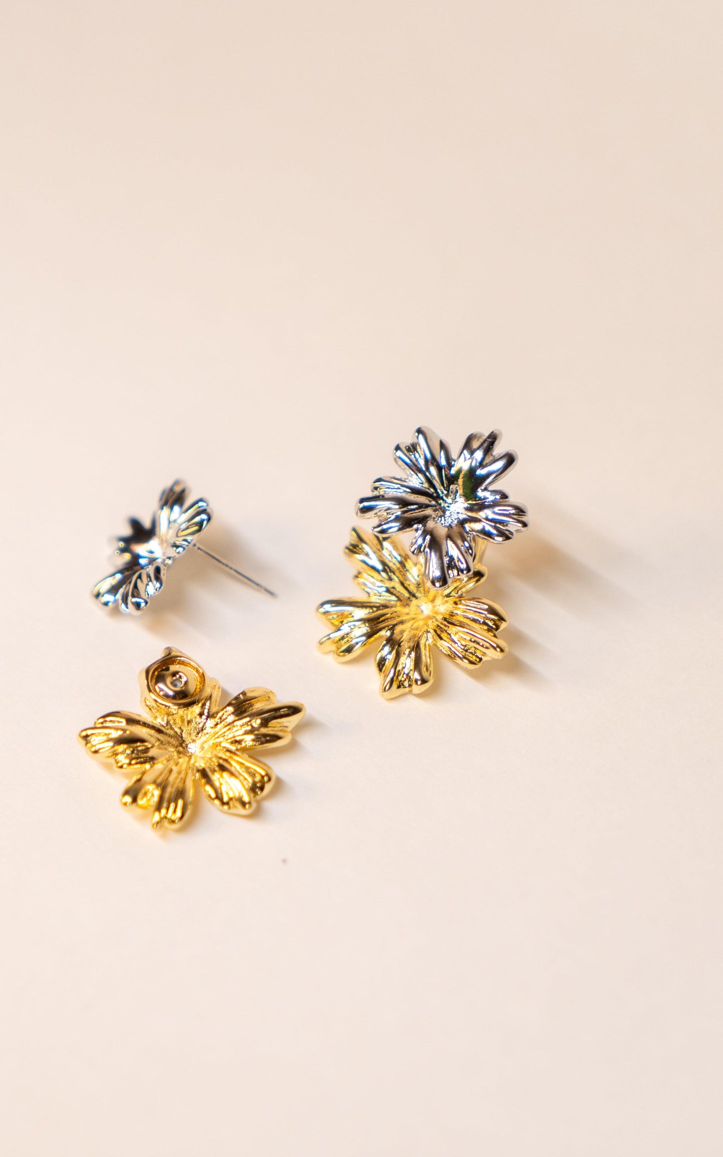 Double Flower Jacket Earrings - Elegance Ensemble