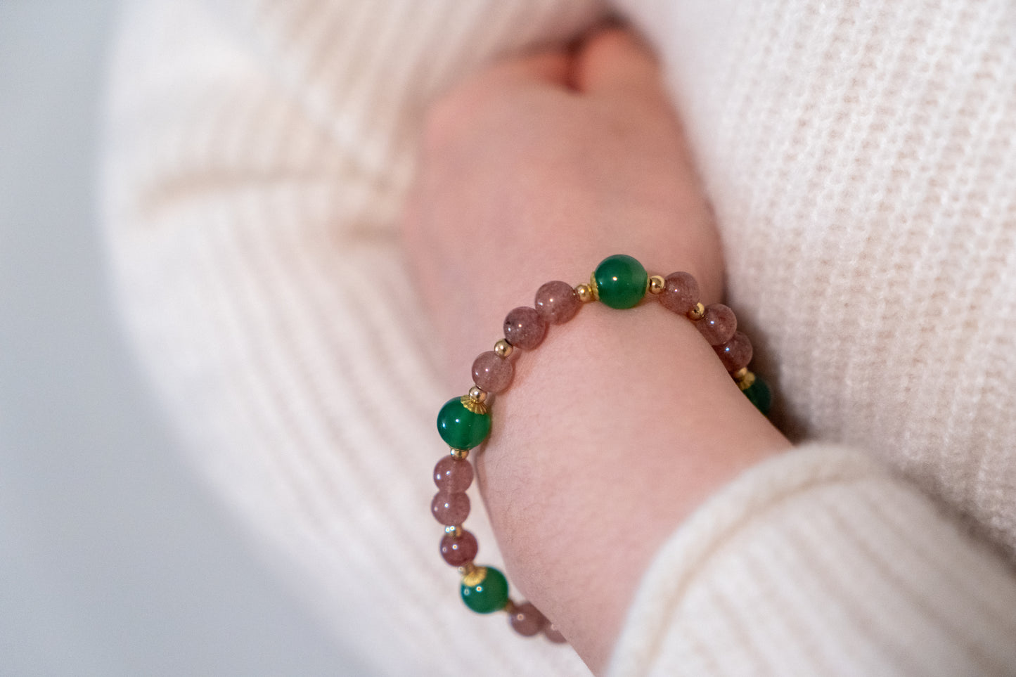 Strawberry Agate Blend Nature Stone Bracelet