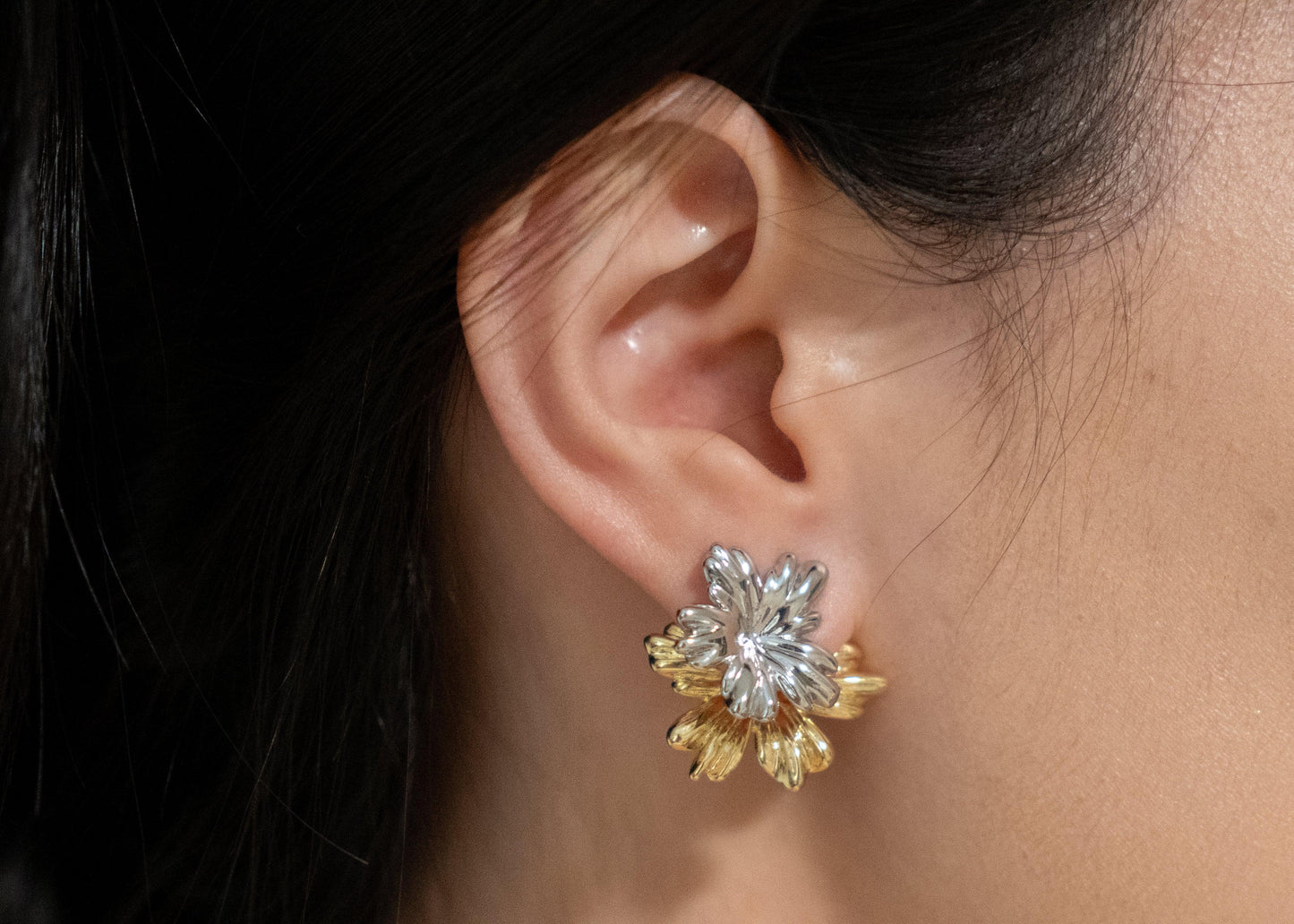 Double Flower Jacket Earrings - Elegance Ensemble