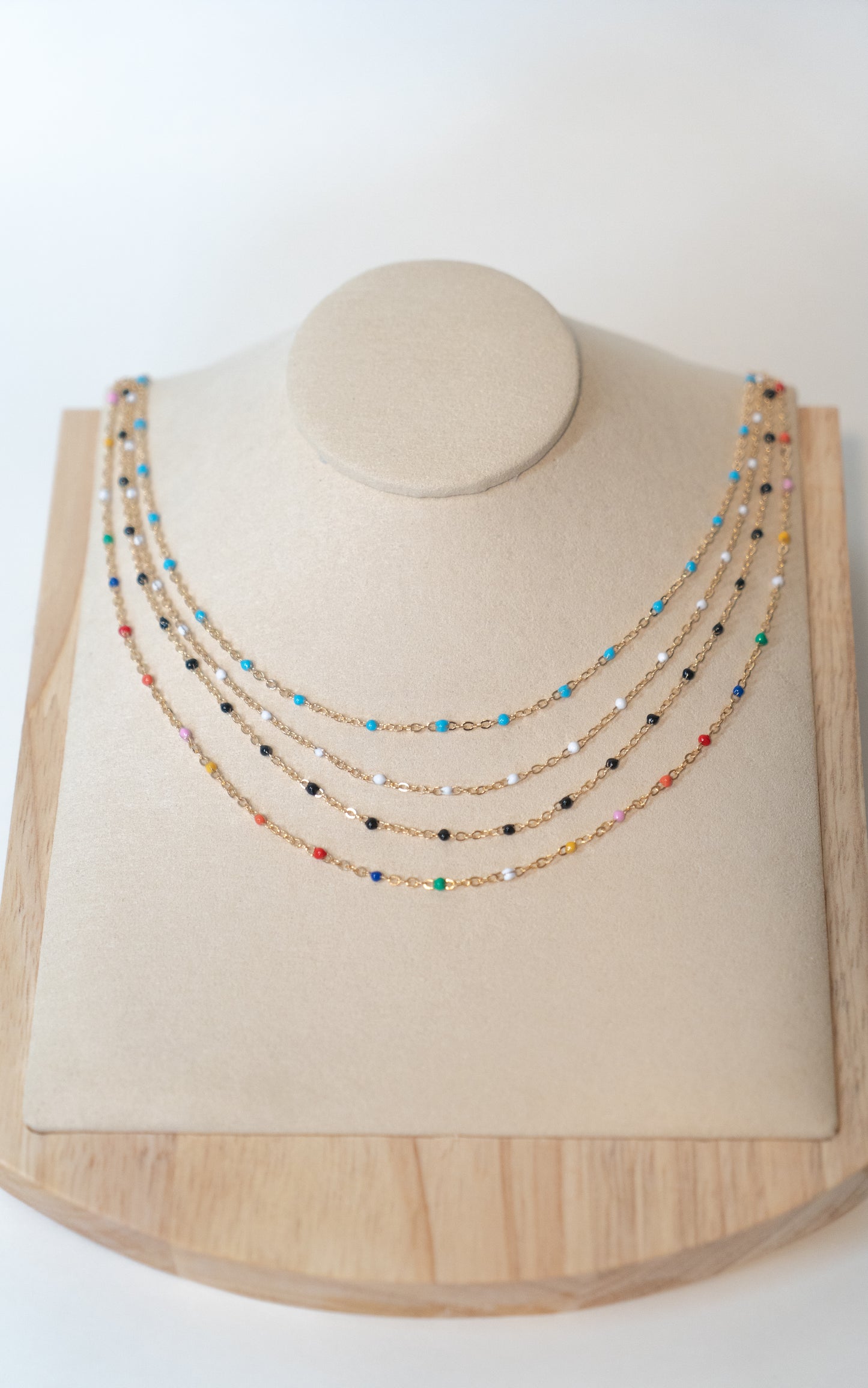 Dainty Rainbow Beaded Necklace