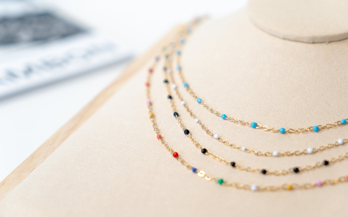 Dainty Rainbow Beaded Necklace