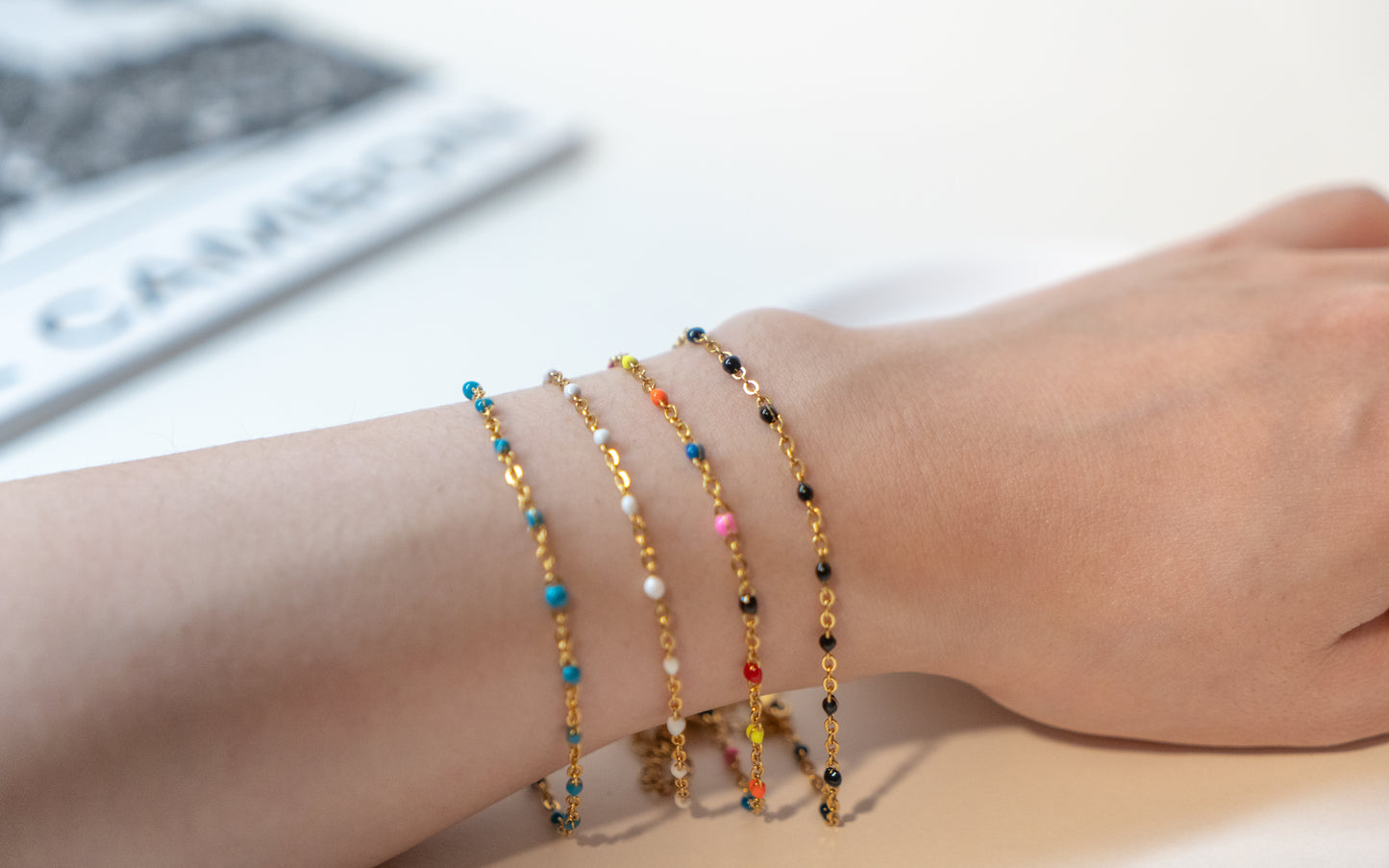 Dainty Rainbow Beaded Bracelet